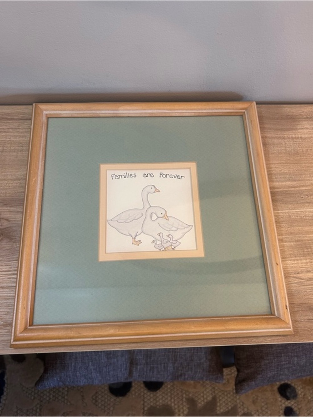 Vintage Green and Tan Duck Family Art Print